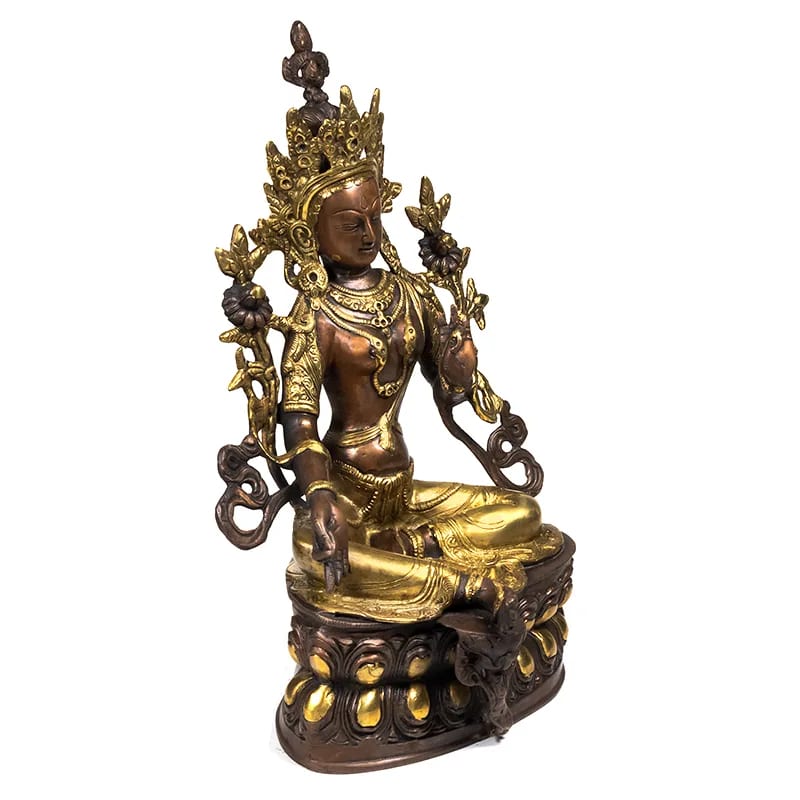 Πράσινη Τάρα-Green Tara - ορείχαλκο - μεγάλο άγαλμα. Βάρος: 3580 g.Διαστάσεις: 35 cm. - mykarma.gr