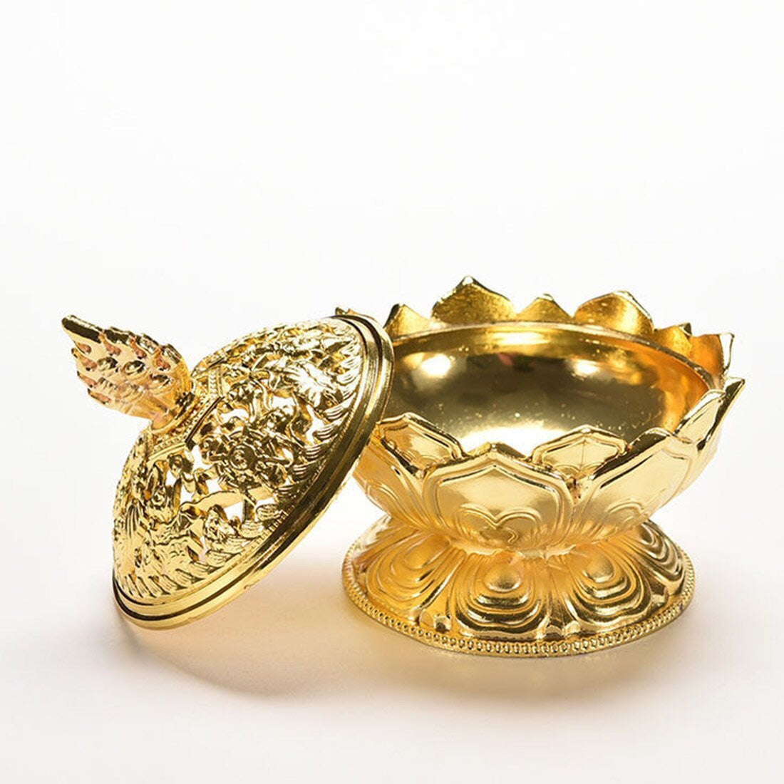 Βάση για Στικ -Lotus - χρυσό χρώμα.Διαστάσεις 7.8x6.9x6.9 cm - mykarma.gr