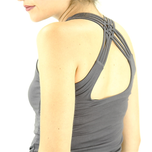 Γιόγκα T-shirt Top 'Flower of life'- σκούρο γκρι. Νούμερα: Small-Medium. - mykarma.gr