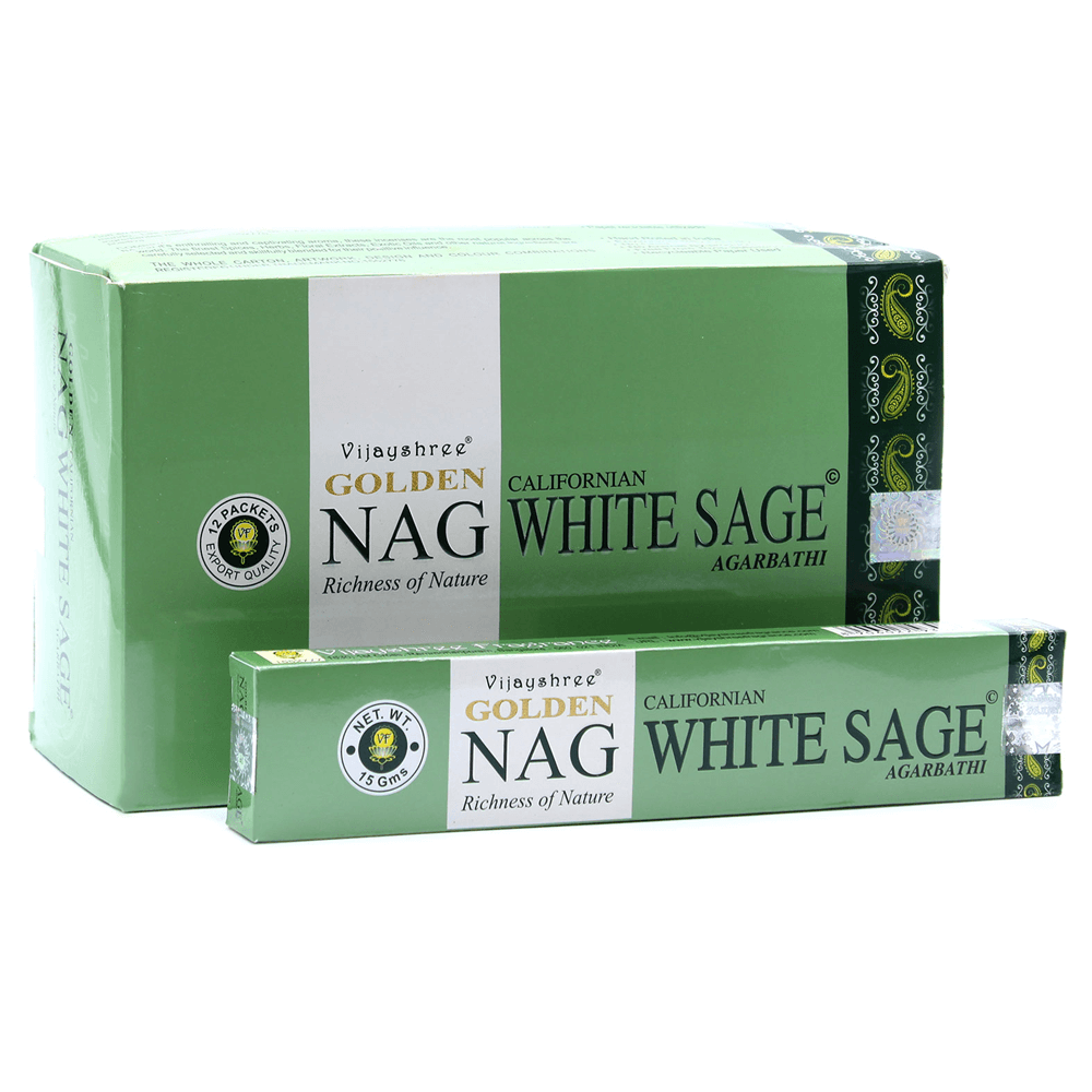 Αρωματικά Στικ Golden Nag - Λευκό Φασκόμηλο (White Sage). Βάρος: 15 g - mykarma.gr