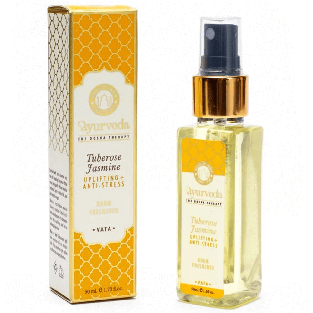Αγιουρβεδικό Φυσικό Σπρέι Δωματίου για σωματότυπο Vata Dosha- με αιθέριο έλαιο Τουμπερόζα Γιασεμί 50 ml - mykarma.gr