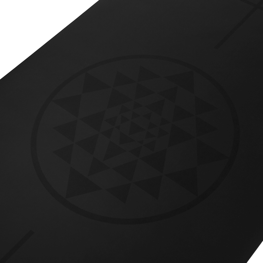 Bodhi - Στρώμα Yoga από φυσικό καουτσούκ & PU με Alignment Yantra - black 185 x 66 cm, 4 mm 2,5 kg - mykarma.gr