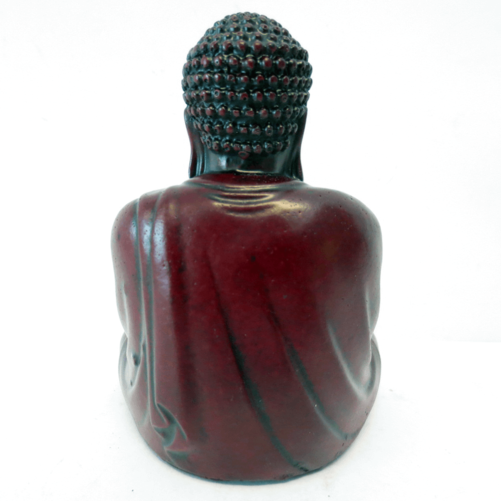 Άγαλμα Καθιστός Βούδας κόκκινος. Διαστάσεις: 11 x 8 cm - mykarma.gr