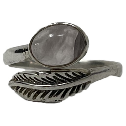 Ινδικό δαχτυλίδι από Ασήμι με πολύτιμο λίθο Ροζ Χαλαζία  Μέγεθος ρυθμιζόμενο - mykarma.gr