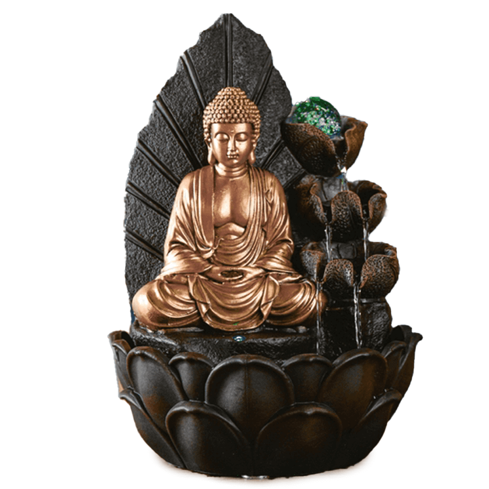 Συντριβάνι Buddha Hartha με μπάλα & LED Διαστάσεις: 27 x 27 x 40 cm - mykarma.gr