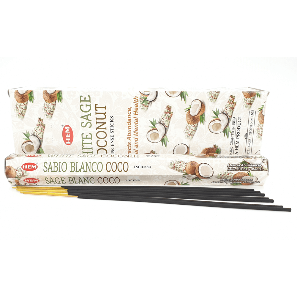 Ινδικό Αρωματικό Στικ - Λευκό Φασκόμηλο+Καρύδα (White Sage/Coconut) 20γρ - mykarma.gr