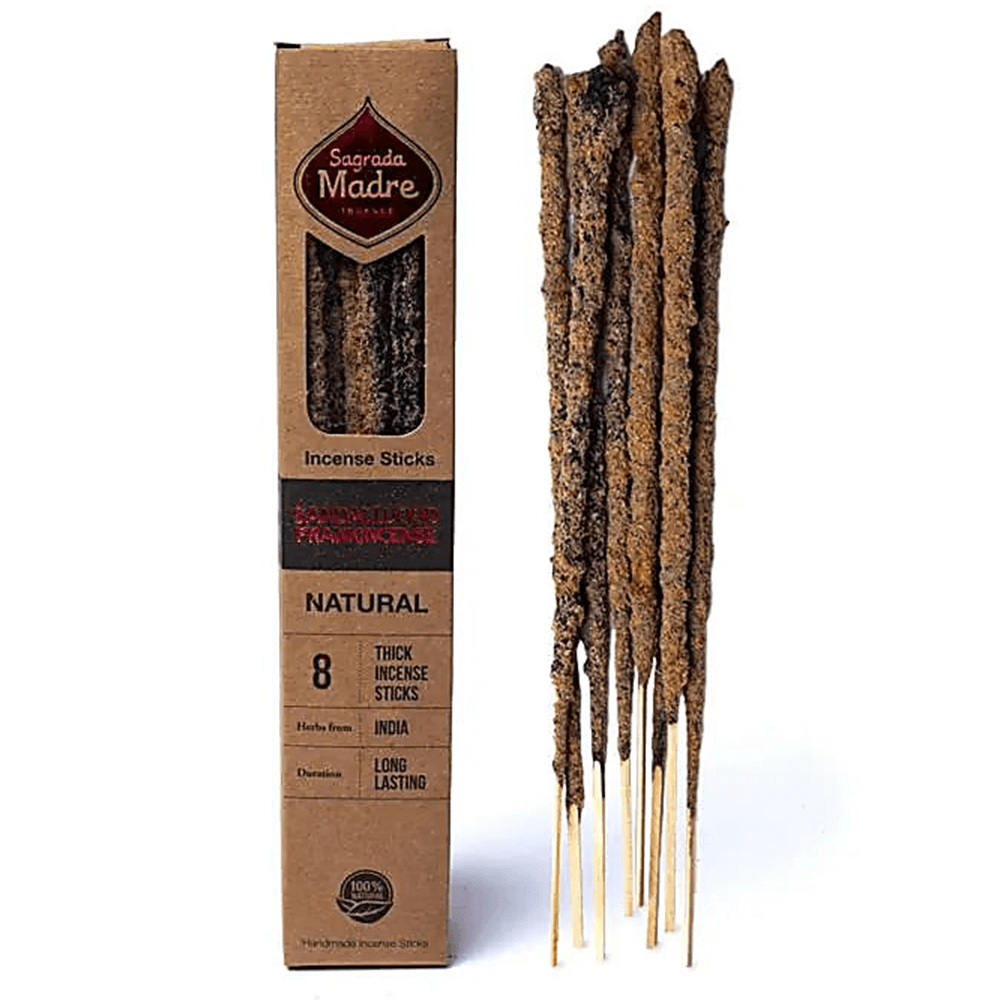Αρωματικό Στικ - Sagrada Madre - Natural Sandal & Frankincense (Σανταλόξυλο & Λιβάνι) Χρόνος καύσης ανά Στικ ±60 λεπτά  Βάρος:  ±30 gr - mykarma.gr