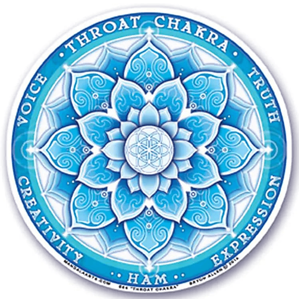 Κρεμαστά τοίχου - Αυτοκόλλητο παραθύρου/τοίχου - Throat 5ο Τσάκρα Διάμετρος: 10.5 cm - mykarma.gr