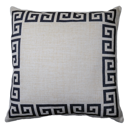 Μαξιλάροθήκη greek key pattern τετράγωνο άσπρο. Διαστάσεις 44 x 44cm. - mykarma.gr