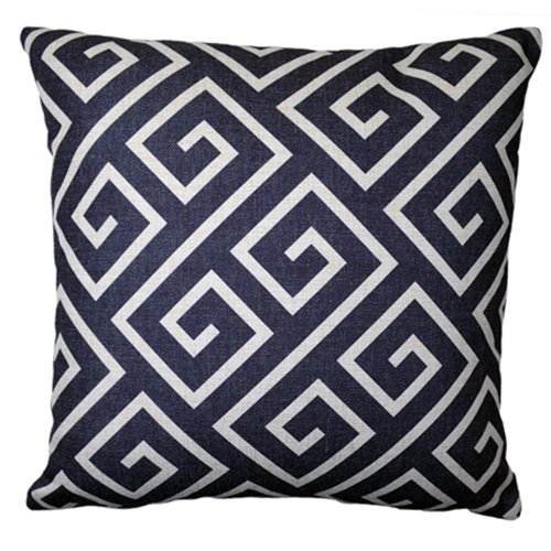 Μαξιλάροθήκη greek key pattern μπλέ. Διαστάσεις 44 x 44cm. - mykarma.gr