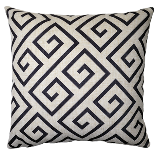 Μαξιλάροθήκη greek key pattern άσπρο. Διαστάσεις 44 x 44cm. - mykarma.gr