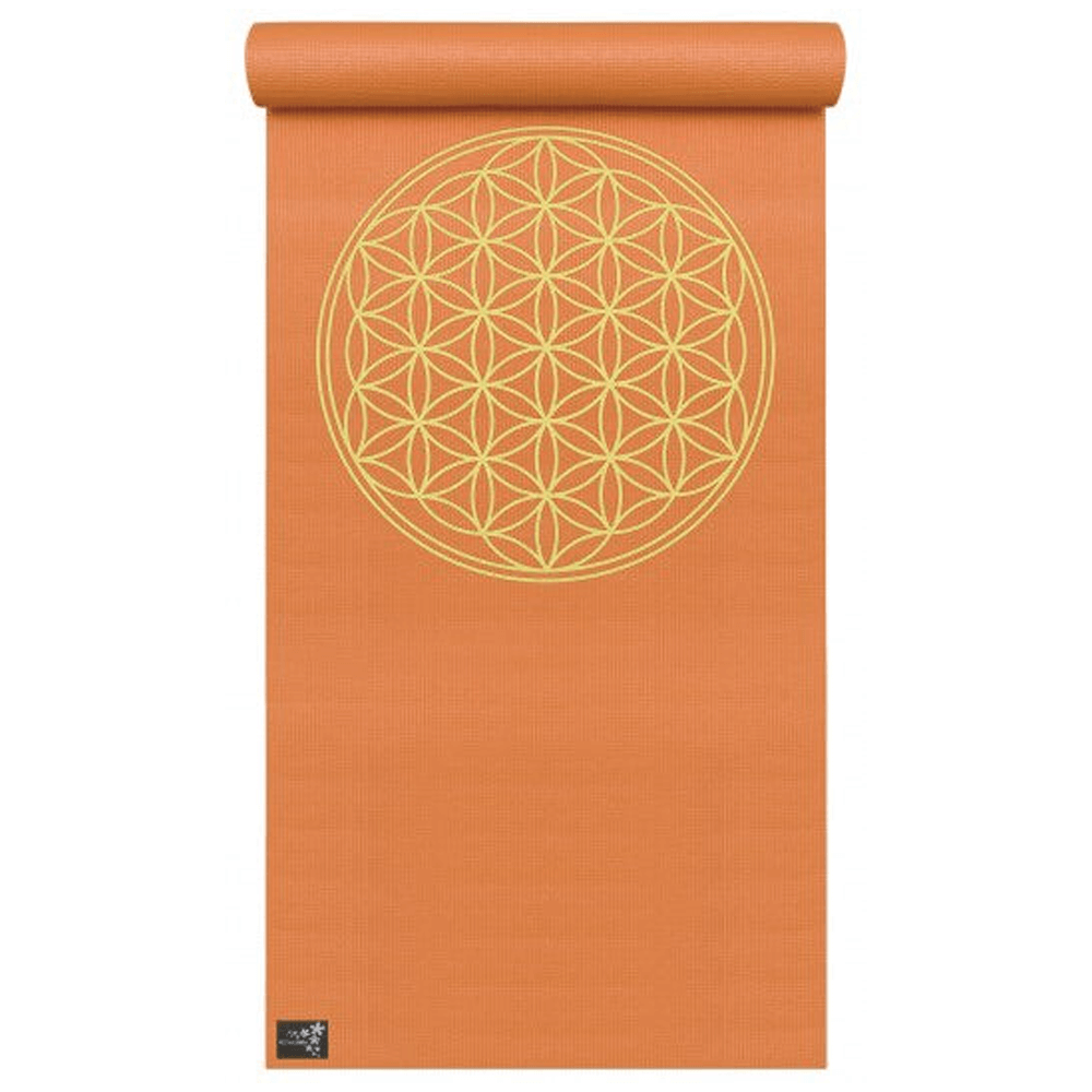 Yogistar - Στρώμα γιόγκα 'Basic Flower of Life' (Mango). Διαστάσεις: 183 εκ x 61 εκ x 4 mm Βάρος 1,1 kg - mykarma.gr