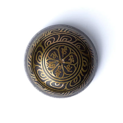Μεταλλικό Singing Bowl με διακοσμημένο Om Mani Pad Me Hum Μέγεθος 15 x 7 cm Βάρος 800 g - mykarma.gr