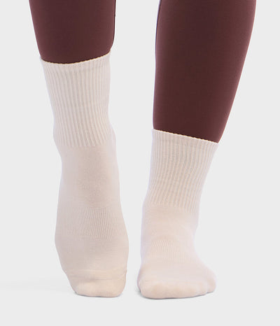 Manduka Αντιολισθητικές Κάλτσες - EQUILIBRIA HALF CREW SOCKS – Yoga & Pilates - Cream  No 36-41