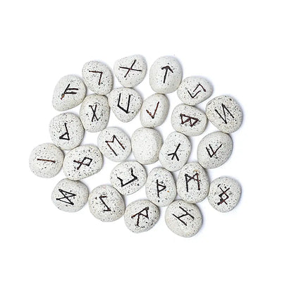 Runes Oracle Game-Σετ από 25 κεραμικά Ρουνάκια για Μαντεία σε σακούλα από βαμβάκι-δεν περιέχει επεξηγηματικό φυλλάδιο - mykarma.gr