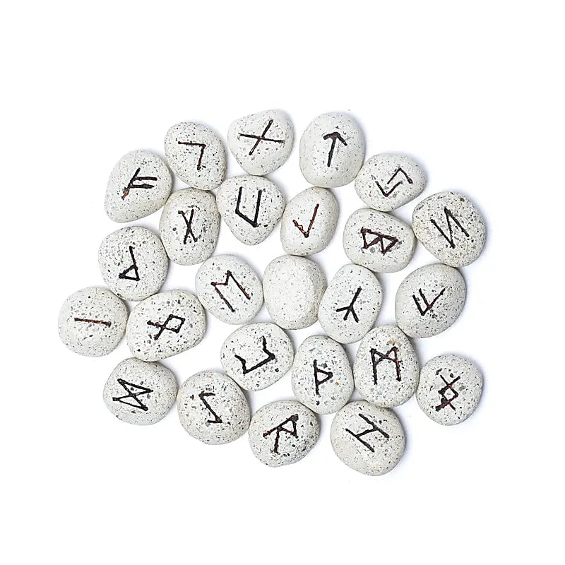 Runes Oracle Game-Σετ από 25 κεραμικά Ρουνάκια για Μαντεία σε σακούλα από βαμβάκι-δεν περιέχει επεξηγηματικό φυλλάδιο - mykarma.gr