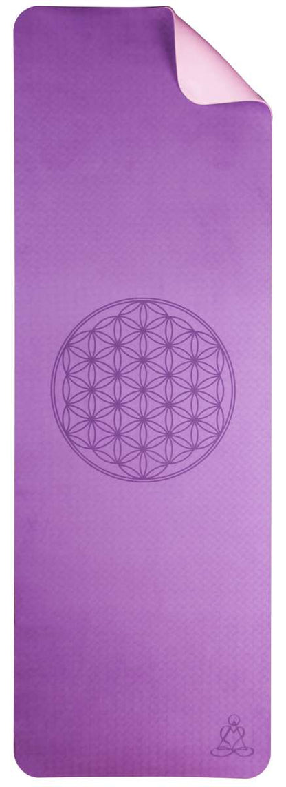 Ecofriendly Yoga Mat - Στρώμα TPE - “Flower of Life”- dark purple/soft purple Διαστάσεις: Μήκος: 182 εκ Πλάτος: 61 εκ Πάχος: 6 mm