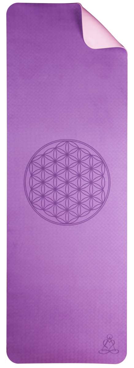 Ecofriendly Yoga Mat - Στρώμα TPE - “Flower of Life”- dark purple/soft purple Διαστάσεις: Μήκος: 182 εκ Πλάτος: 61 εκ Πάχος: 6 mm