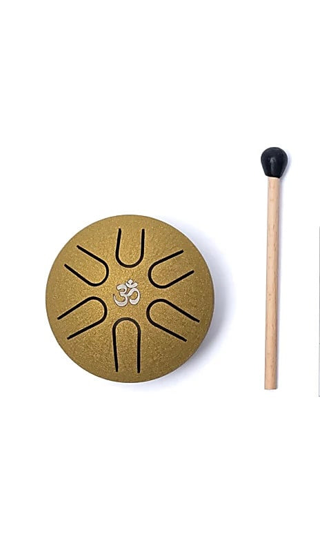 Μικρό Τύμπανο γλώσσας (Mini Tongue Drum) “Hluru” (6 notes A-major) με σφυρί Διαστάσεις: 7,5 cm  120 g - mykarma.gr