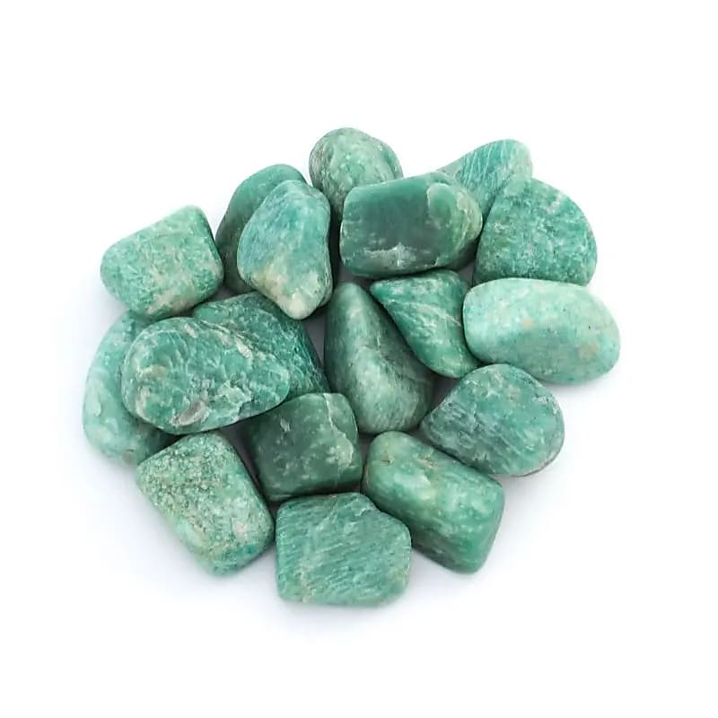 Φυσικό ορυκτό πέτρωμα- Αμαζονίτης (Amazonite)- γυαλισμένες  πέτρες Βάρος: 100γρ Μέγεθος: 2-3 εκ - mykarma.gr