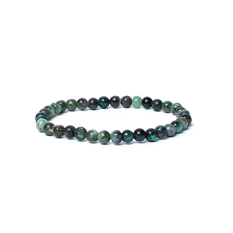 Βραχιόλι Σμαράγδι (Emerald) ΑΑ ποιότητας - ελαστικό με χάντρες των 0,5 εκ - mykarma.gr