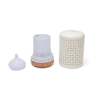 Ultrasonic aroma diffuser “Λουλούδι της Ζωής”- Κεραμικός διαχυτής αρώματος για Αιθέριο έλαιο - καλώδιο USB & Led Περιεκτικότητα: 100ml Μέγεθος: 9x15 cm - mykarma.gr