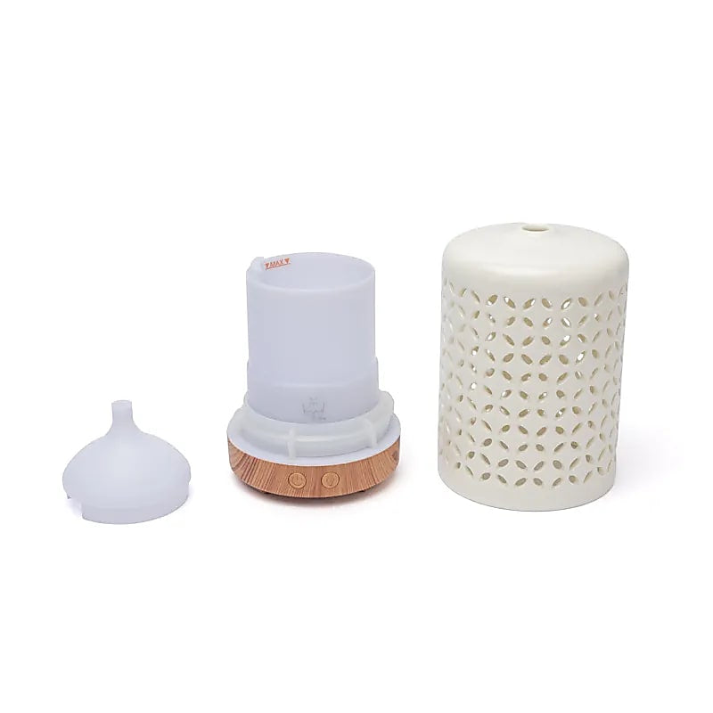 Ultrasonic aroma diffuser “Λουλούδι της Ζωής”- Κεραμικός διαχυτής αρώματος για Αιθέριο έλαιο - καλώδιο USB & Led Περιεκτικότητα: 100ml Μέγεθος: 9x15 cm