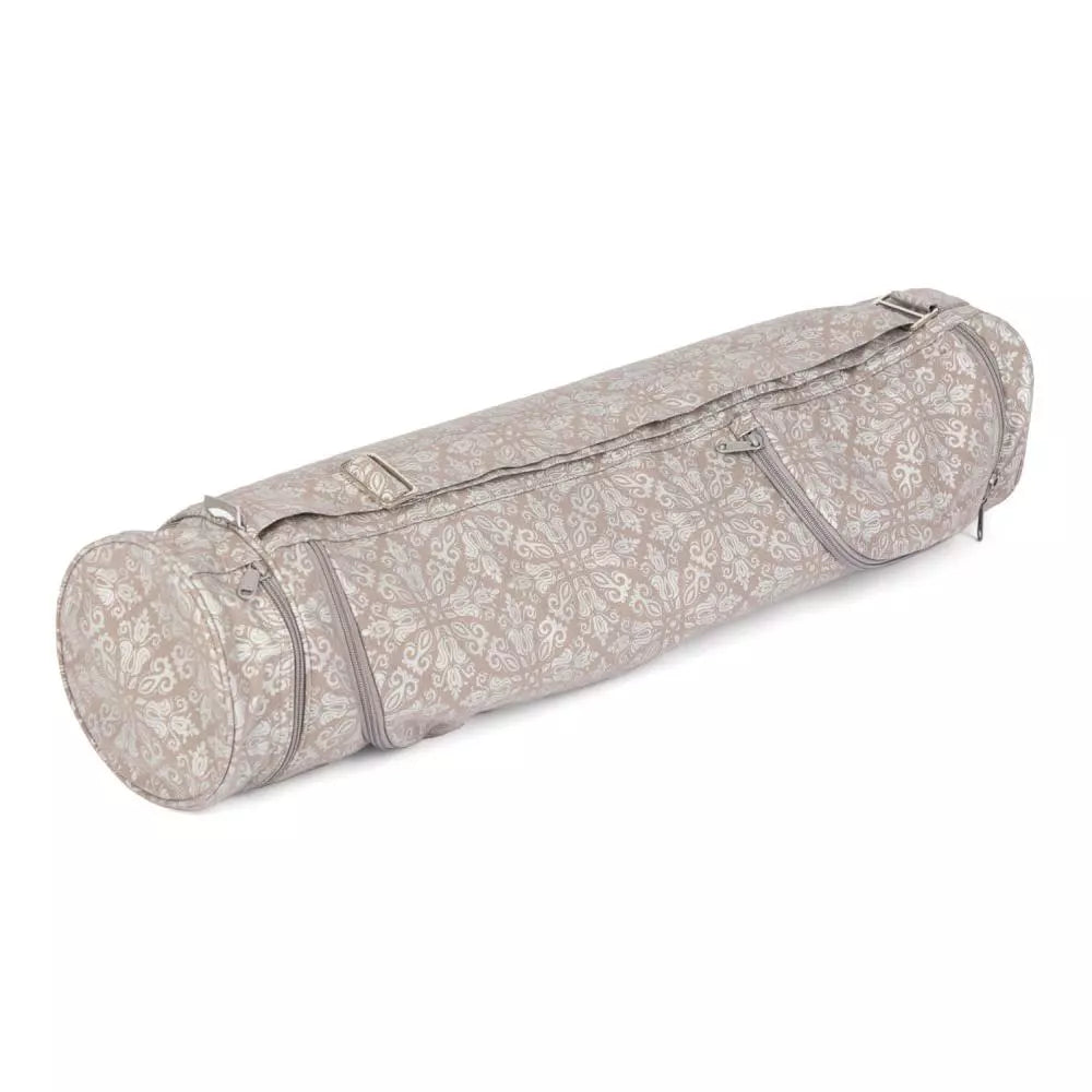 Bodhi Yoga Asana Mat Bag Maharaja - Τσάντα Μεταφοράς για στρώμα “Raja” - βαμβάκι - taupe/silver Διαστάσεις 60 cm - mykarma.gr