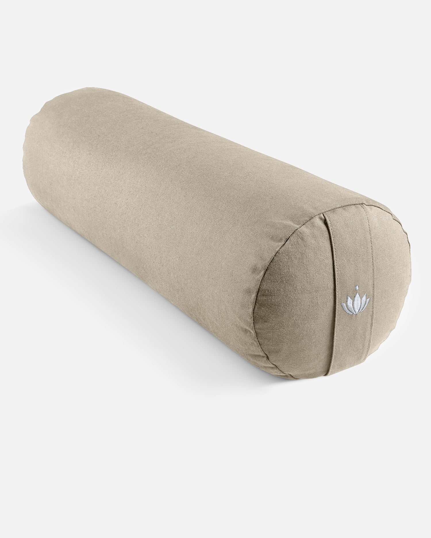 Lotuscrafts Στρογγυλό μαξιλάρι Bolster Restorative “Lotus” - Light Taupe - κάλυμμα απο οργανικό βαμβάκι Διαστάσεις: 64 × 24 εκ - mykarma.gr
