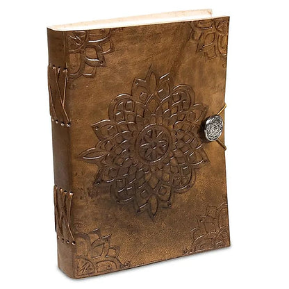 Δερμάτινο Σημειωματάριο/Notebook “Mandala” Μέγεθος: 12.5x17.5x3 cm - mykarma.gr