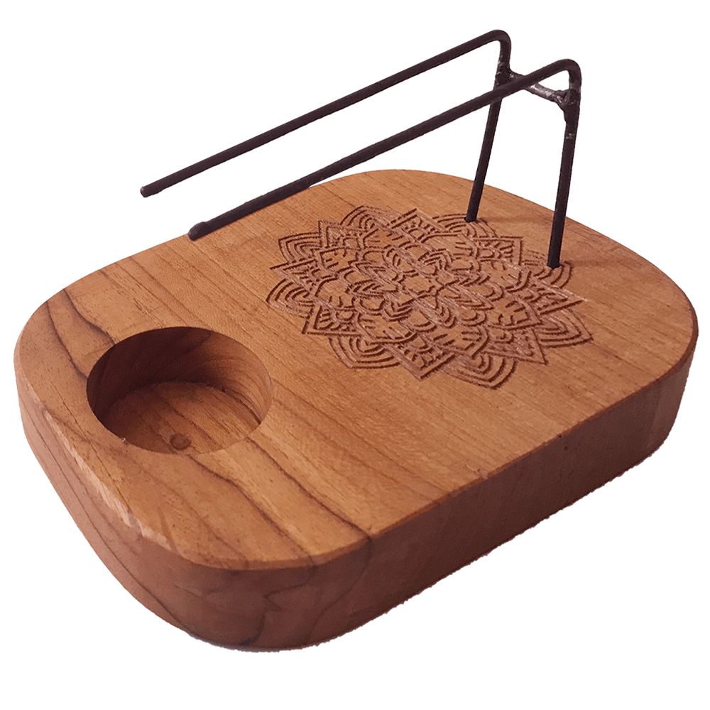Ξύλινος Καυστήρας/Βάση ρεσώ «Mandala» για καύση Palo Santo Διαστάσεις: 15x10x7 cm - mykarma.gr
