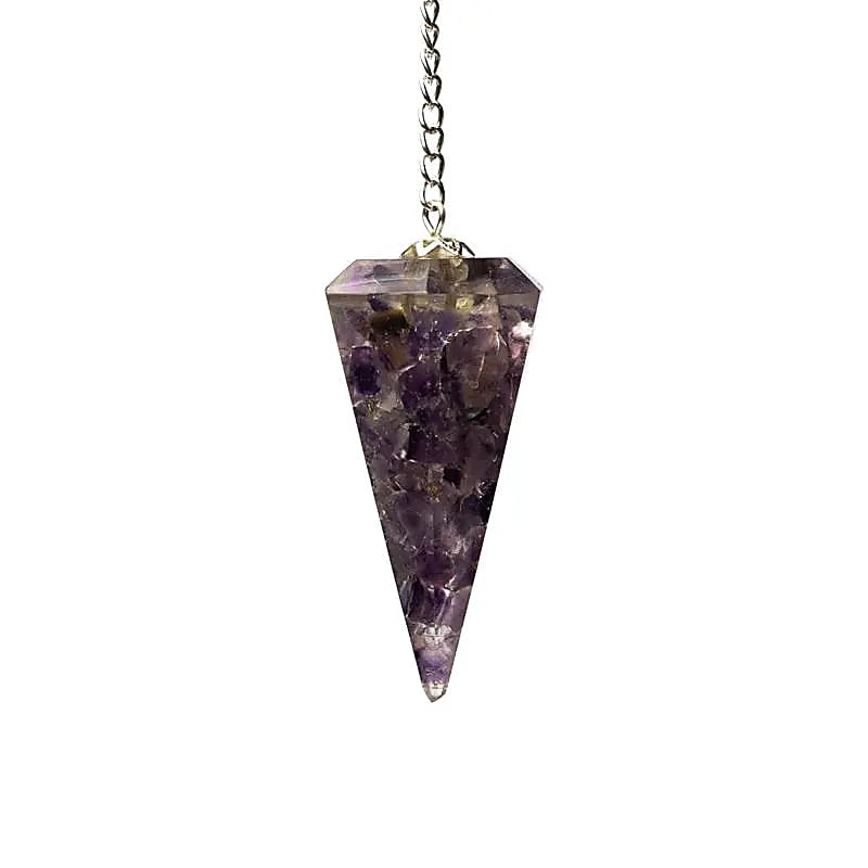 Οργονίτες - Orgone Εκκρεμές (Pendulum) με Αμέθυστο (Amethyst) & μυτερό άκρο Βάρος: 11 g Διαστάσεις: 4 εκ - mykarma.gr