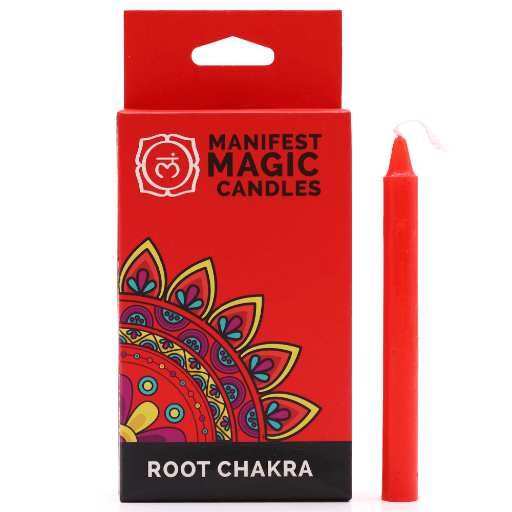 Σετ με 12 μικρά Αρωματικά Κεριά Manifest Magic Candles - 1o Chakra Root Muladhara - κόκκινα  Διαστάσεις κεριών: 12 x 1,2 εκ - mykarma.gr