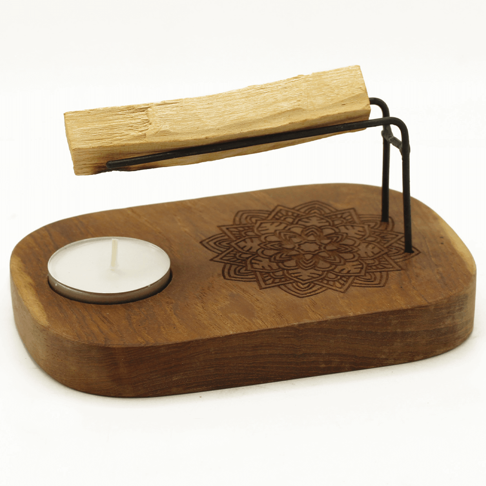 Ξύλινος Καυστήρας/Βάση ρεσώ «Yin & Yang» για καύση Palo Santo Διαστάσεις: 15x6x7 cm - mykarma.gr