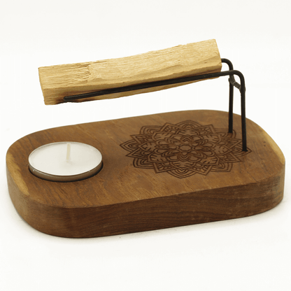 Ξύλινος Καυστήρας/Βάση ρεσώ «Yin & Yang» για καύση Palo Santo Διαστάσεις: 15x6x7 cm - mykarma.gr