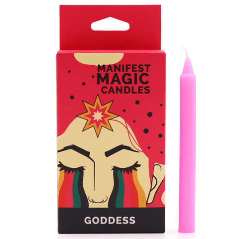 Σετ με 12 μικρά Αρωματικά Κεριά Manifest Magic Candles Goddess - “Θεϊκή Ενέργεια” - ροζ  Διαστάσεις κεριών: 12 x 1,2 εκ