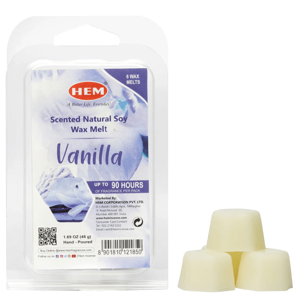 Vanilla Wax Melts - Χειροποίητο 100% φυσικό αρωματικό κερί με Αιθέριο Έλαιο - για καύση στον καυστήρα η Diffuser - 48g  6 τεμ - mykarma.gr