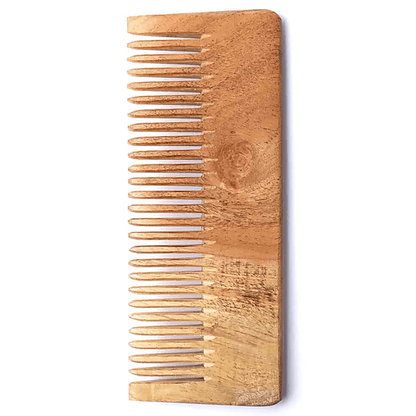 Φυσική Ξύλινη Χτένα με χαραγμένα σύμβολα των 7 Chakra & ημιπολύτιμους λίθους Διαστάσεις: 17 x 7 cm - mykarma.gr