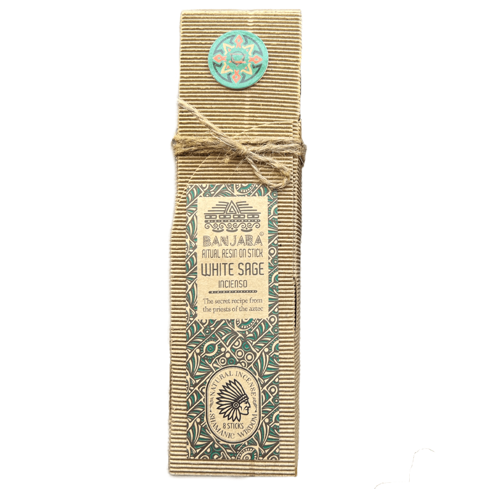 Αρωματικά Στικ Banjara Ritual Resin (μυστική συνταγή από τους ιερείς των Αζτέκων) - Λευκό Φασκόμηλο (White Sage) Χρόνος καύσης: 50 λεπτά για κάθε στικ - mykarma.gr