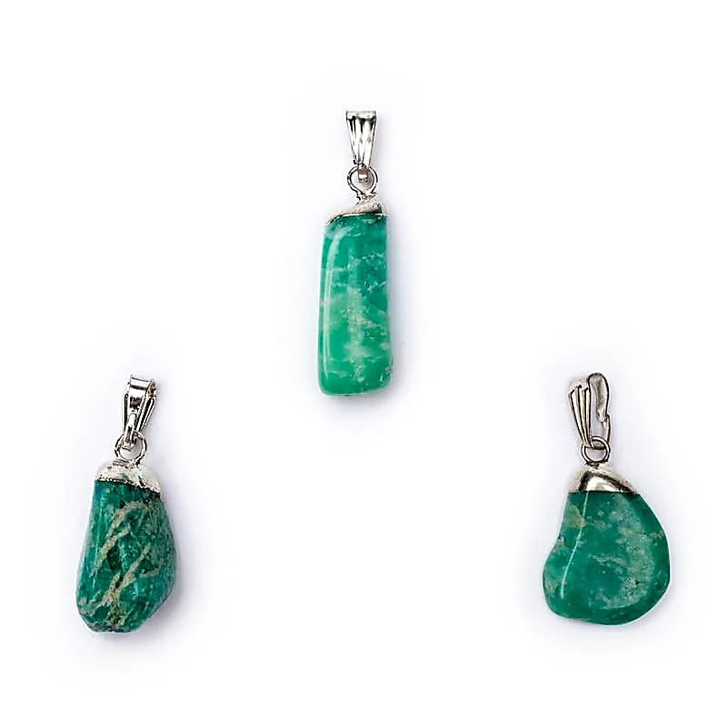 Κρεμαστό Μενταγιόν από Αμαζονίτη (Amazonite) Διαστάσεις: 2 εκ (Η συσκευασία περιέχει 1 τεμάχιο) - mykarma.gr