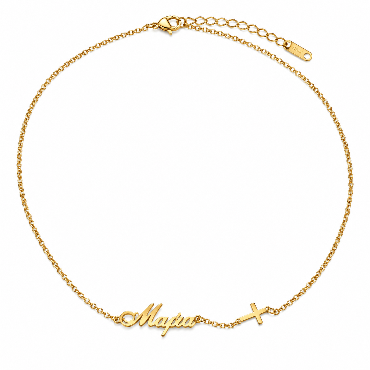Κολιέ «Μαμά» με Σταυρό – χρυσό χρώμα Συνολικό μήκος: 45 εκ
