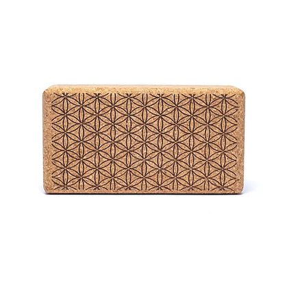 Yoga Props - Block Cork “Flower of Life” απο Φελλο Διαστάσεις 23 x 12 x 7,5 cm  580 g - mykarma.gr