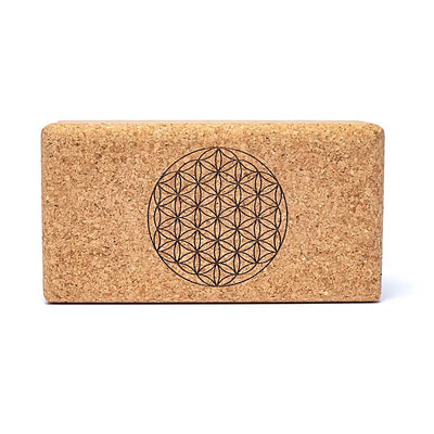 Yoga Props - Block Cork “Flower of Life Mandala” απο Φελλο Διαστάσεις 23 x 12 x 7,5 cm  570 g - mykarma.gr