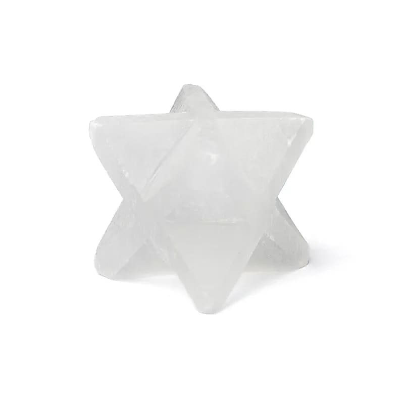 “Merkaba” Σεληνίτης (Selenite) - οκταπλό (2 πυραμίδες) για Ενεργειακή Ευθυγράμμιση Διαστάσεις: 3 εκ Βάρος: 16 γρ - mykarma.gr