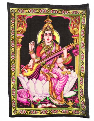 Saraswati Goddess Tapestry - mykarma.gr
