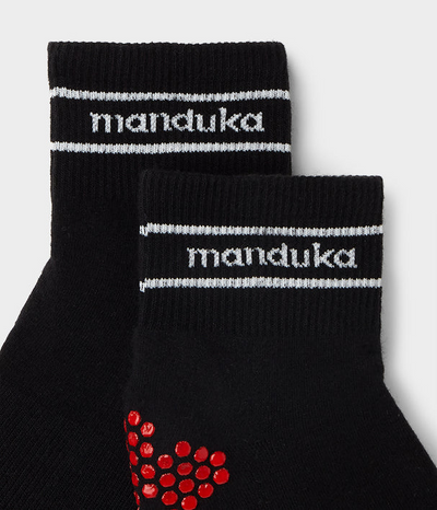 Manduka Αντιολισθητικές Κάλτσες - EQUILIBRIA ANKLE CREW SOCKS – Yoga & Pilates - Black  No 36-41