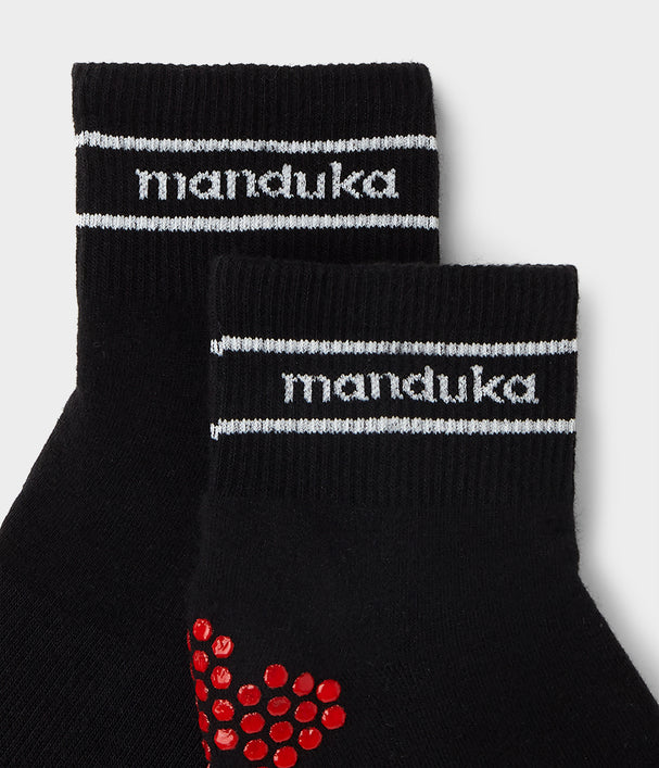 Manduka Αντιολισθητικές Κάλτσες - EQUILIBRIA ANKLE CREW SOCKS – Yoga & Pilates - Black  No 36-41