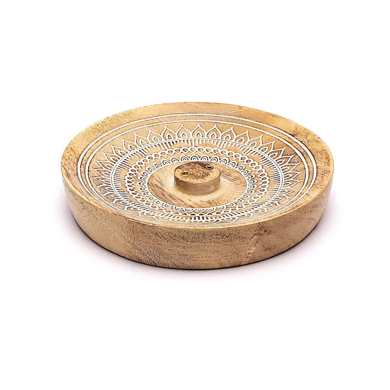 Βάση για Στικ με «Mandala» Διαστάσεις: 12,5x12,5x2,5 εκ Υλικό: ξύλο μάνγκο - mykarma.gr