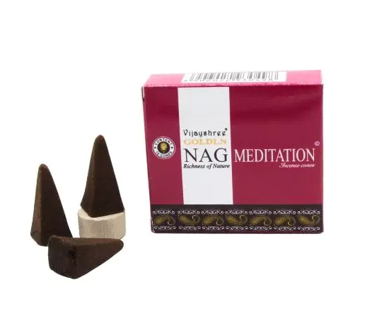 Αρωματικού Κώνοι Golden Nag Meditation (Διαλογισμός) 10 κώνοι + βάση