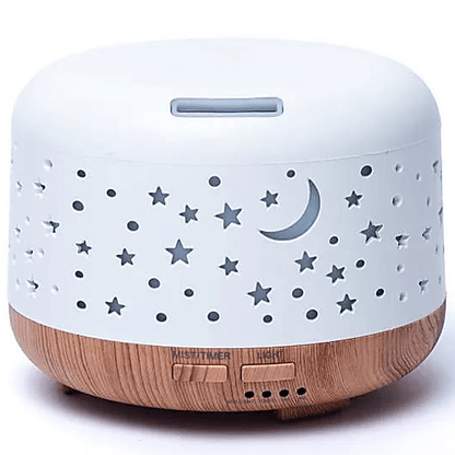 Ultrasonic Aroma Diffuser “Nebula Round” - Διαχυτής αρώματος για Αιθέριο έλαιο - καλώδιο USB & Led Περιεκτικότητα 300ml Μέγεθος: 13x10 cm - mykarma.gr
